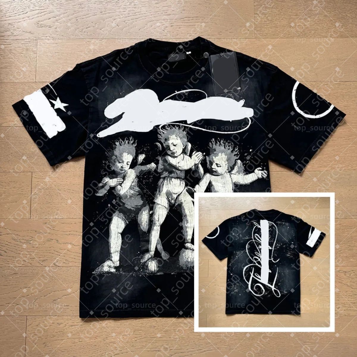 High quality designer graphic shirt Mens short sleeve designer with NFC scan new womens wash street loose round neck casuas High Streets Trendl mens shirts - 5 of 8
