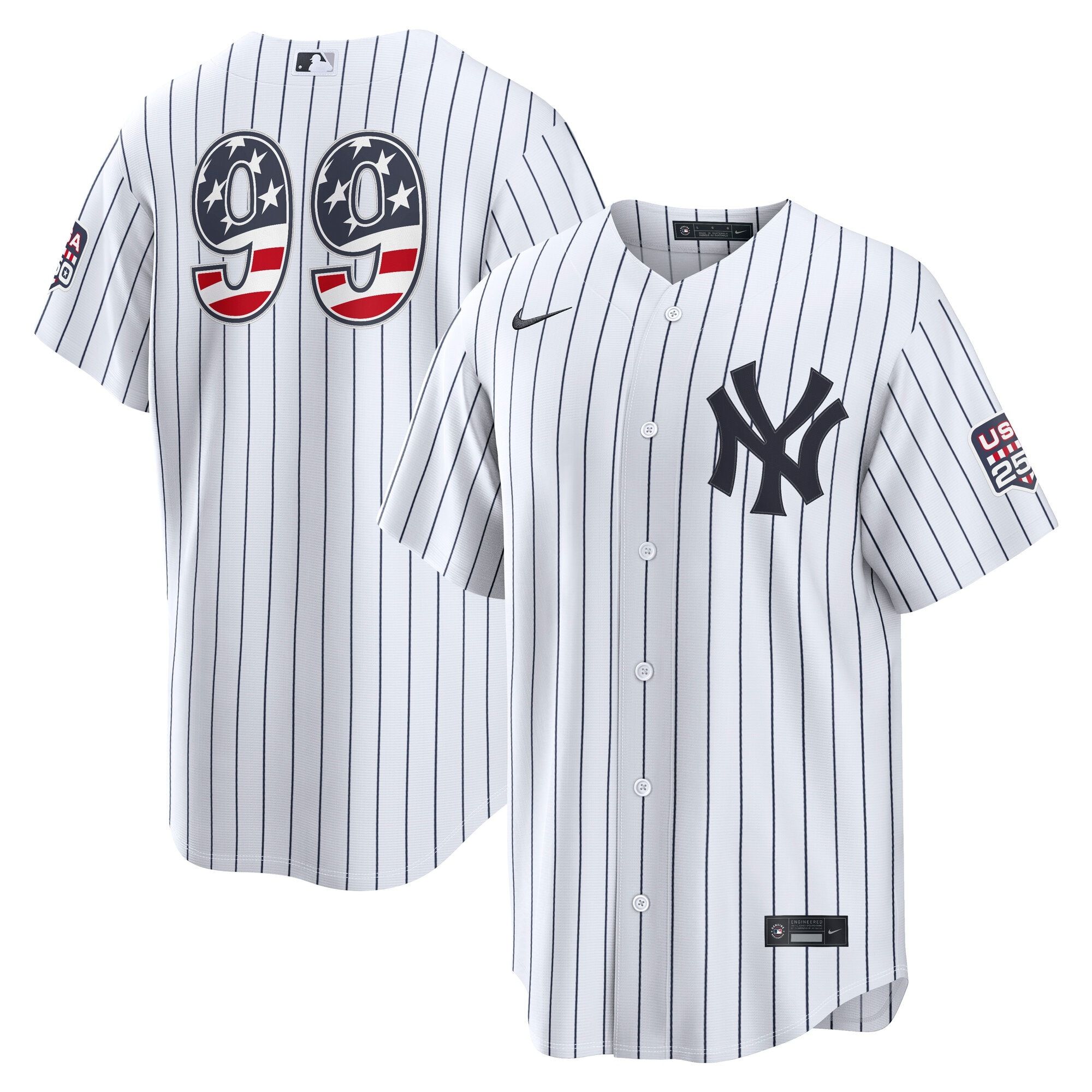 Men's New York Yankees Aaron Judge White USA 250 Fourth of July Home Stadium Jersey Custom Name & Number Available, S 6XL - 2 of 8