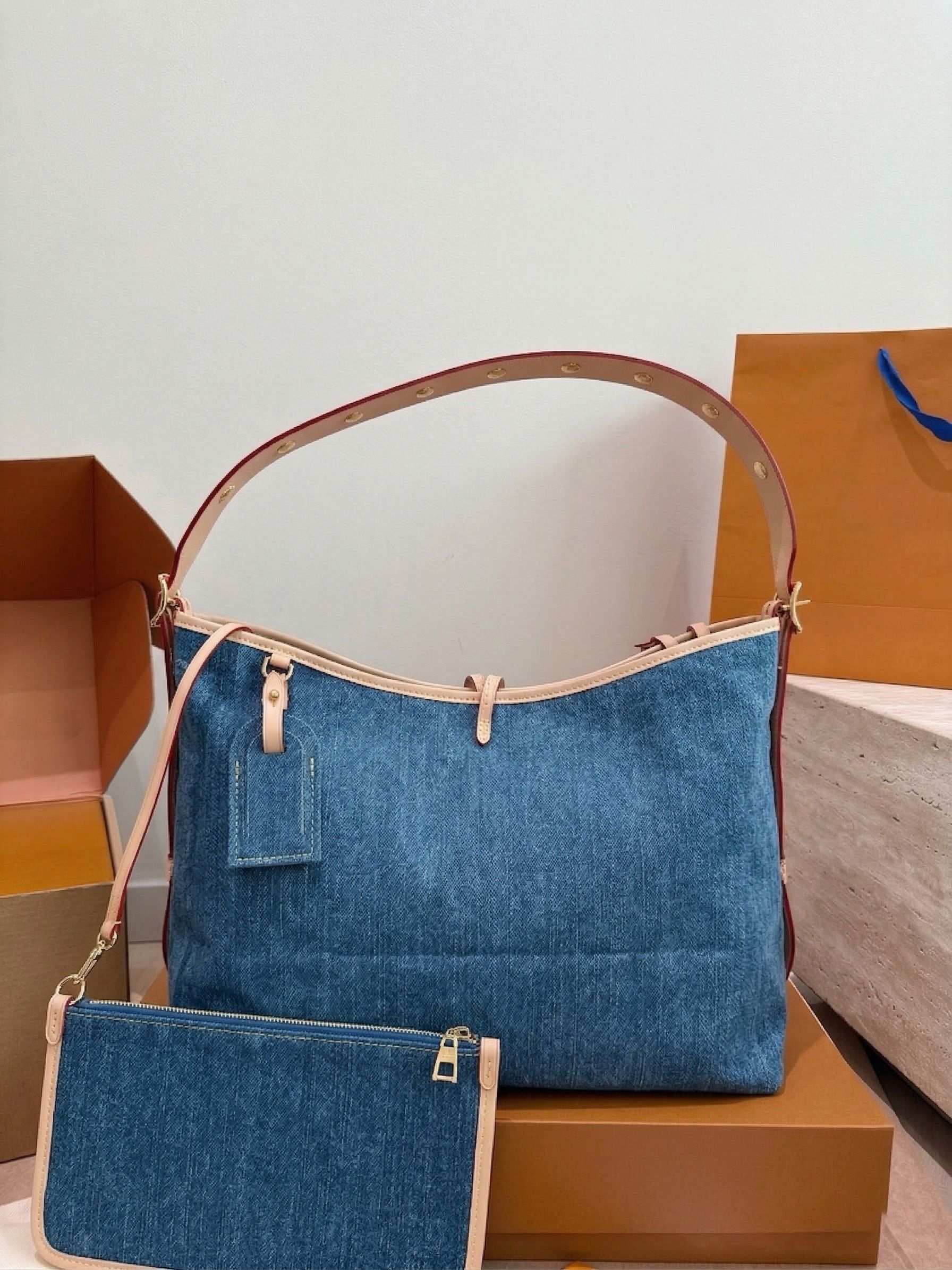 Designer High Quality Blue Denim Tote Bags Retro Women Shoulder Bag Fashion Crossbody Purses Classic Bucket Bag Backpack Wholesale Handbags Womens Purse PRPU - 4 of 8
