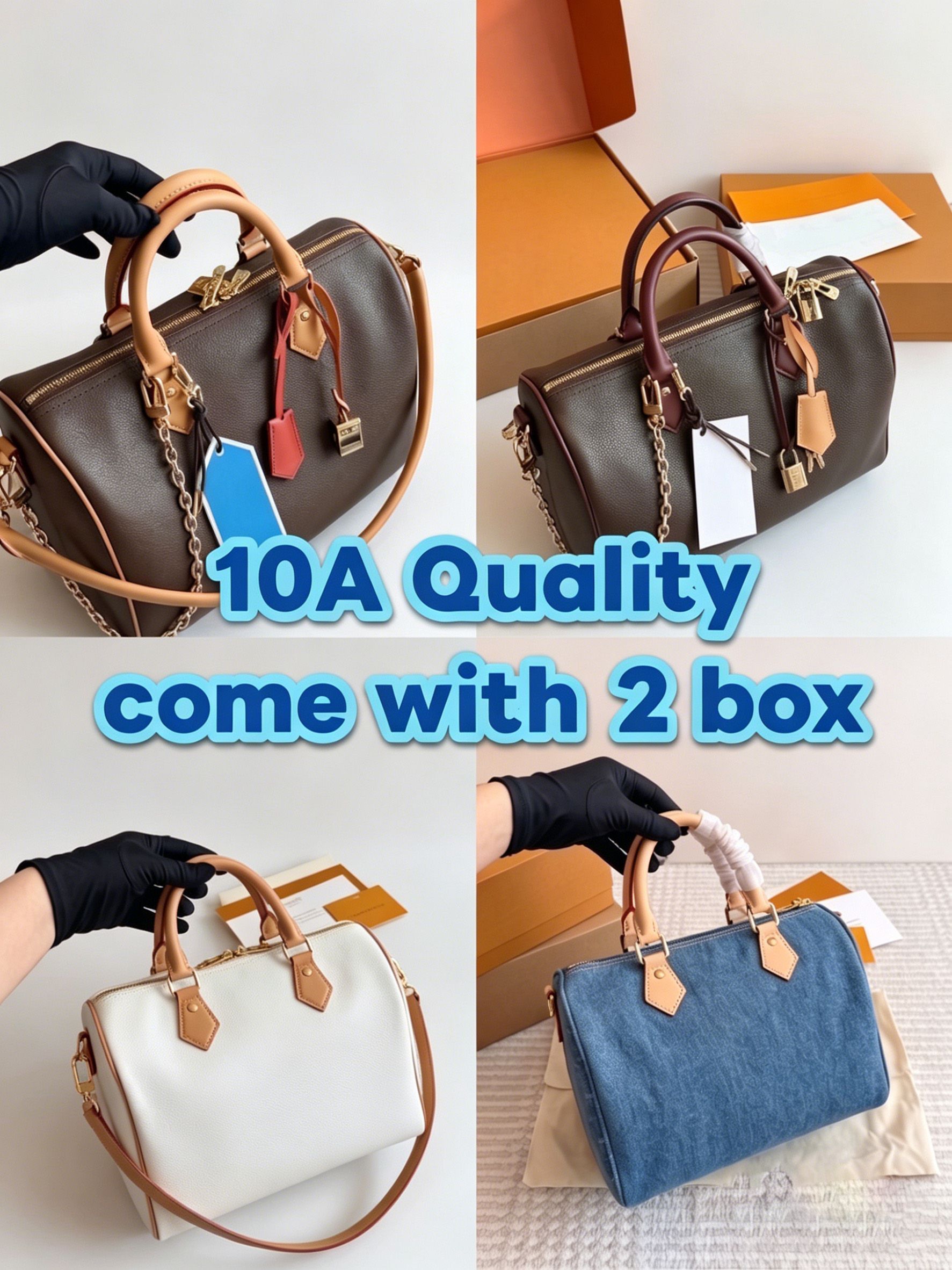 Women's Designer-Style Boston Duffle Bag Genuine Leather Classic Pattern Canvas Shoulder Bag Vintage Boston Crossbody Handbags Tote Fashion Purse Travel Bag PRPU - 1 of 8