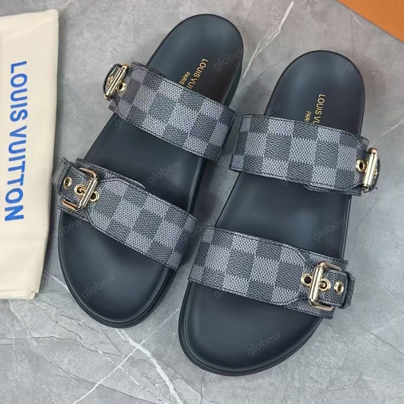 Designer Slippers sandals Men and Women brown slides Genuine Leather Casual Shoes summer beach gladiator Mules hasp Womantop quality Flat Slide Designer sandal - 3 of 8