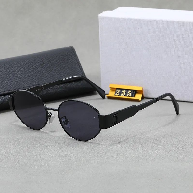 Designer Sunglasses For Women Designer Glasses Ladies Sunglass Metal Full Frame Mirror Woman With Box High Quality - 5 of 7