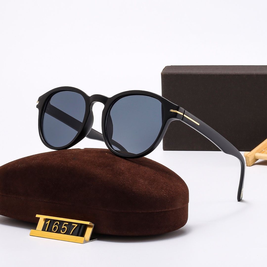 Classic Round Sunglasses Brand Designer UV400 Eyewear Metal Black Frame Sun Glasses Men Women Mirror Sunglasses Polaroid Lens With Box - 1 of 8