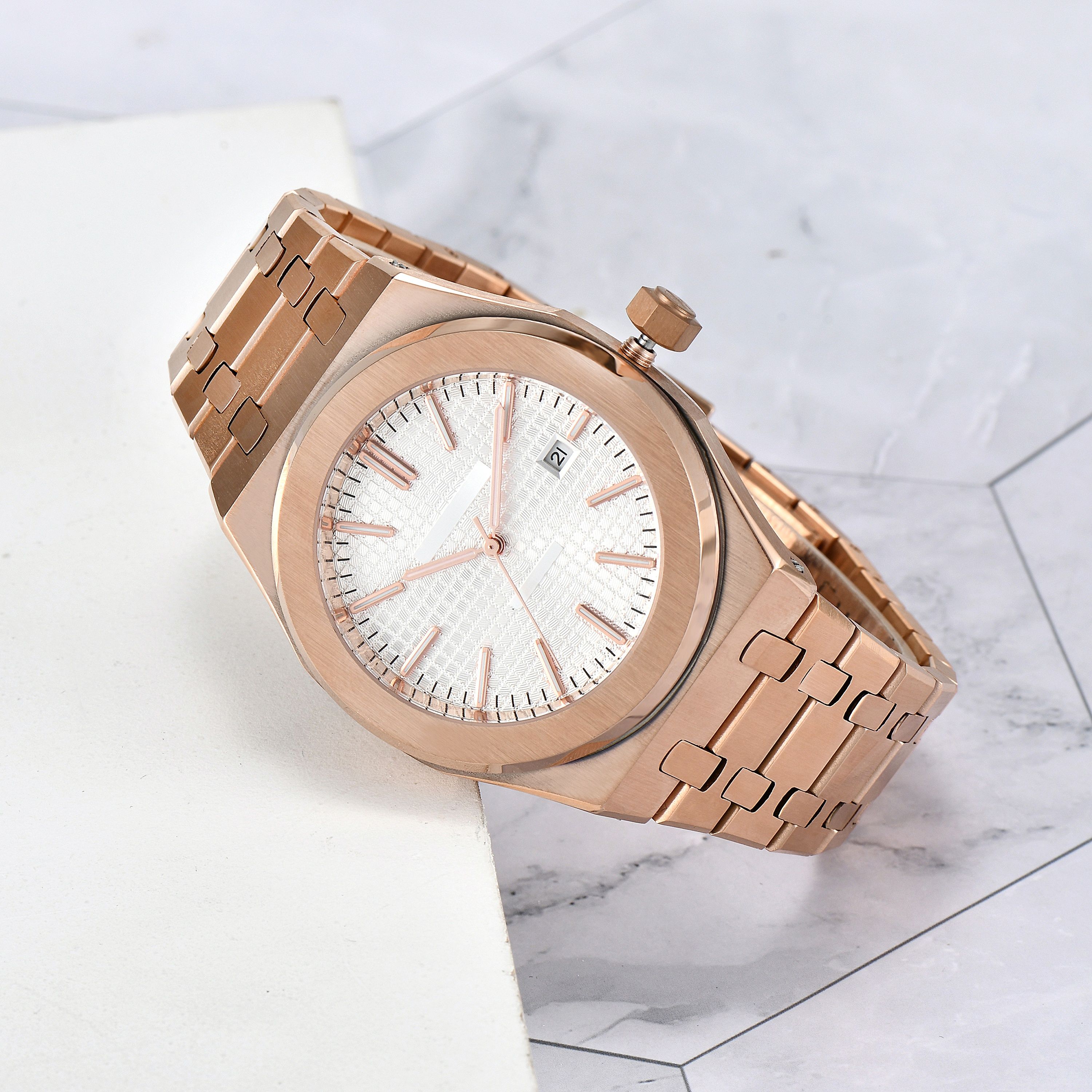 men's automatic watch with sapphire luminous dial - stainless steel swim watch, smart casual style 41mm - 3 of 8