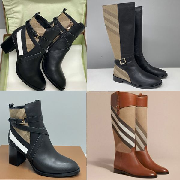 designer boots check leather ankle boots women martin boots over the knee high boots low heel real leather warm booties snow shoes winter boots high heel boots 633 - Shoes & Accessories - guangzhoubuy