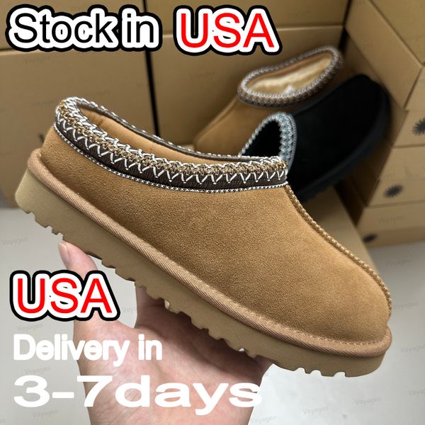 Tasman Slippers Designer Men Women Tazz Mustard Seed Chestnut Sand Fur Slides Sheepskin Classic Ultra Mini Platform Boot Winter Slip-on Shoes Suede Evelina Clog 35-47 - Shoes & Accessories - guangzhoubuy