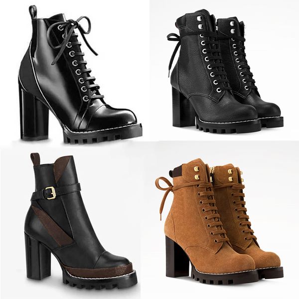 2026 New Designer Star Trail Ankle Boots Women High Heels Boot Classic Martin Desert Boots Girls Lady Suede Leather Boots Print Letter Platform Boot Shoes 013 - Shoes & Accessories - guangzhoubuy