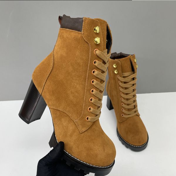 Suede Star Trail Boots Designer Women Boots Leather High Heels Winter Martin Boot Womens Ankle Booties Vintage Style 013 - Shoes & Accessories - guangzhoubuy