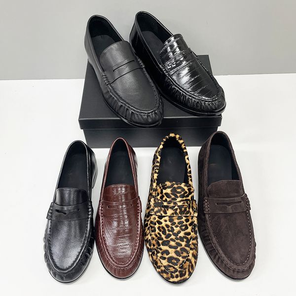 10A Designer Pleated Penny Loafers For Men Women Genuine Leather Le Loafer Mules Slippers Creased Suede Flat Shoes Large Size EU47 Dress Shoes 1137 - Shoes & Accessories - guangzhoubuy