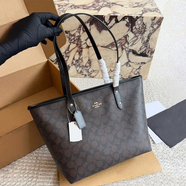 Designer Bag Shoulder Bag Handbag City tote bag Classic Brown and Black Monogram Bag Classic coated monogram canvas Smooth leather trim Bag Best Selling Commuter Bag - Bags, Luggage & Accessories - guangzhoubuy