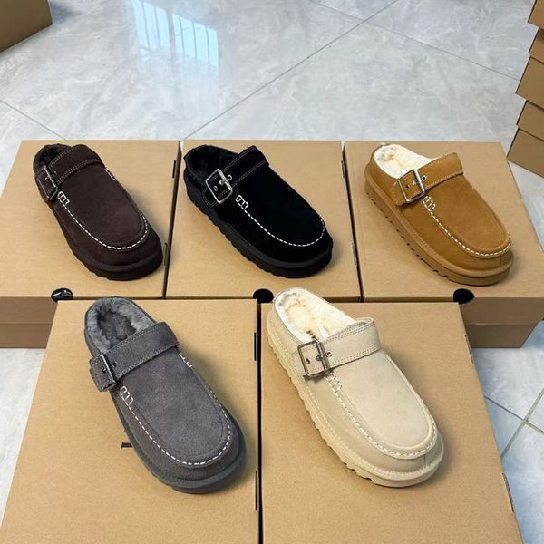New Designer Evelina Clogs Tasman Slipper Winter Warm Slides Women Backless Loafers Goldenstar Platform Mules Boots Slippers Cozy Slip On Shoes 1179 - Shoes & Accessories - guangzhoubuy