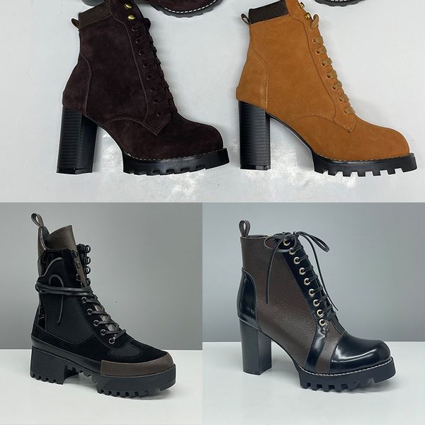 EU42 Designer Women Boots Winter Martin Boots Classic New Low High Heels Boots Vintage Print High QualityAnkle Boots Desert Boot Snow Shoes Winter Shoes 013 - Shoes & Accessories - guangzhoubuy