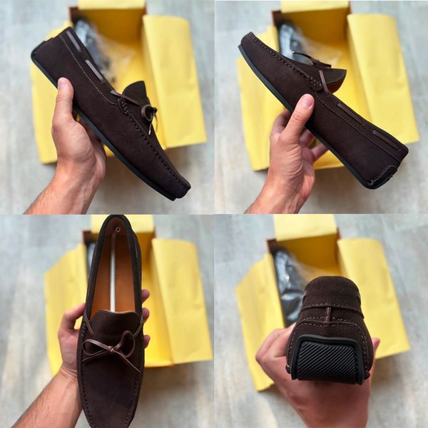 Designer Men Suede Bow Slip On Driving Loafers Low Top Oxford Shoes Soft Flat Moccasin Shoes Comfort Daily Walking Casual Business Footwear High Quality 948 - Shoes & Accessories - guangzhoubuy
