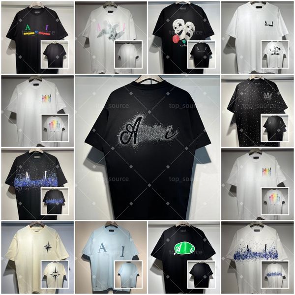 Unisex Minimalist Black White T-Shirt, Fashion Letter Print Short Sleeve Tee, Casual Loose Fit Cotton Graphic Top, Simple Streetwear Daily Casual Clothes for Men Women - Apparel - guangzhoubuy
