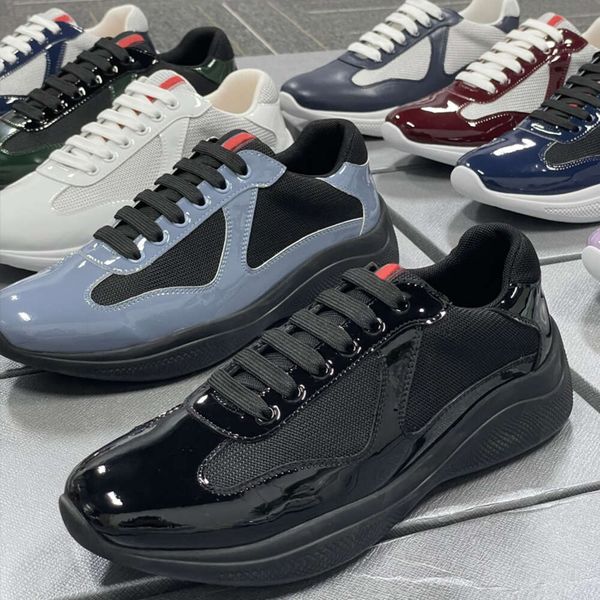 Men Women Americas Cup Xl Leather Sneakers High Quality Patent Leather Flat Trainers Black Mesh Lace-up Casual Shoes Outdoor Runner Trainers Sport Shoe 53 - Shoes & Accessories - guangzhoubuy