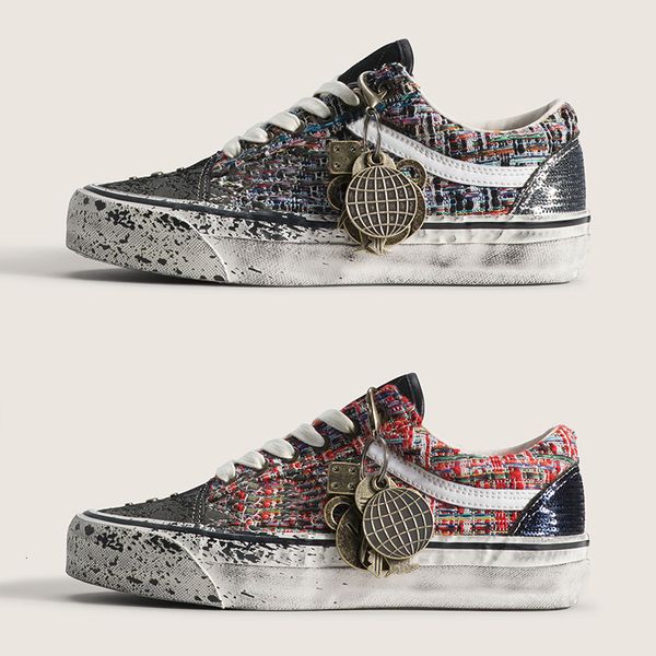 2026 Men Canvas Shoes Luxury Pearlized Sneakers Pearls Design Trainers Old Sports Casual Shoes Lace-Up Walking Shoe 1083 - Shoes & Accessories - guangzhoubuy