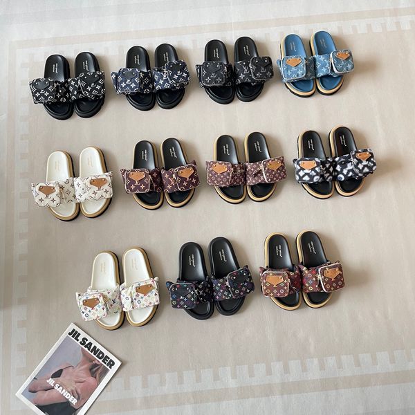 LV X Takashi Murakami Pool Pillow Comfort Mini Bag Decor Strap Platform Slide Sandals For Women Non Slip Thick Sole Casual Beach Vacation Slippers Multiple colors - Shoes & Accessories - guangzhoubuy