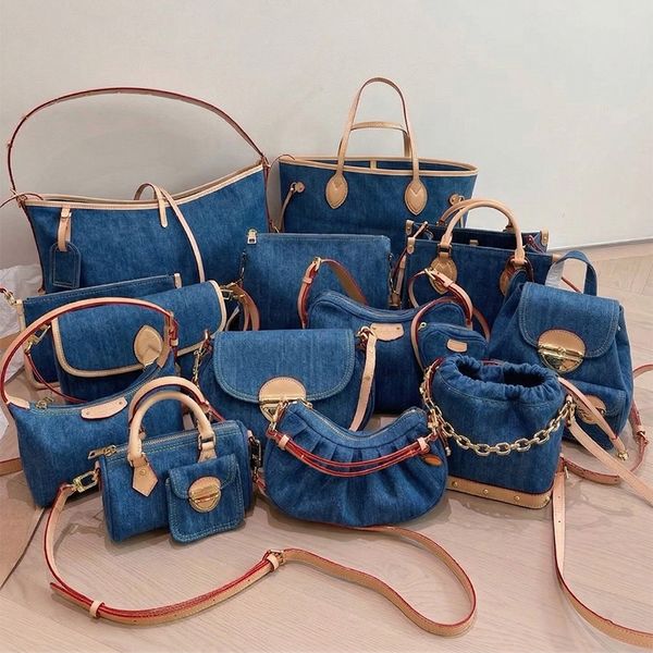Designer High Quality Blue Denim Tote Bags Retro Women Shoulder Bag Fashion Crossbody Purses Classic Bucket Bag Backpack Wholesale Handbags Womens Purse PRPU - Bags, Luggage & Accessories - guangzhoubuy