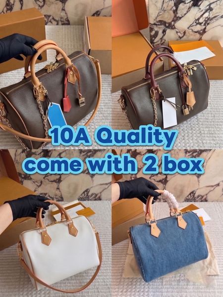 Premium Grade Womens Boston Duffle Bag Genuine Leather Classic Pattern Canvas Shoulder Bag Vintage Boston Crossbody Handbags Tote Fashion Purse Travel Bag PRPU - Bags, Luggage & Accessories - guangzhoubuy