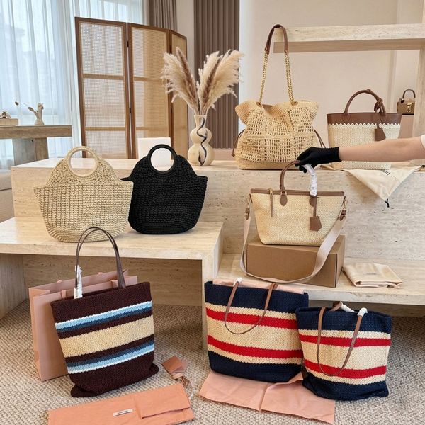 Designer Straw Beach Bags for Women Large Tote Women Crochet Handbags Summer Shoulder Bag Lady Travel Hobo Bag Purses Big Capacity Woven Shopper Holiday Bag PRPU - Bags, Luggage & Accessories - guangzhoubuy