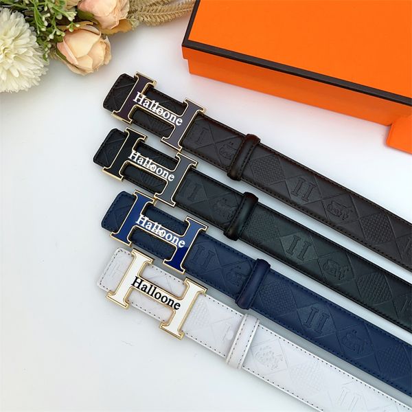 Mens Luxury Designer Belt For Men And Women Ceinture Luxe Silver Buckles H Belts Striped Double Sided Casual Style Papercut Width 3.8cm size 105cm-125cm with box - Fashion Accessories - guangzhoubuy