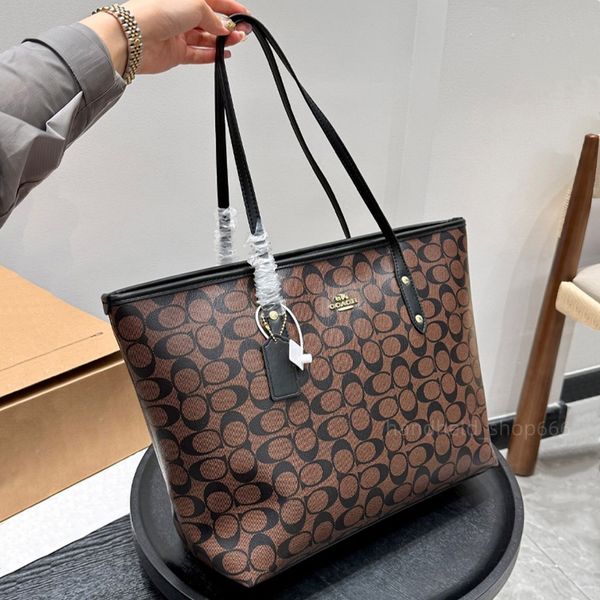 Designer Bag Luxury Bag Shoulder Bag Dark Brown tote bag Classic Large Capacity Canvas Bag Trendy Fall and Winter Must-Have Bag Metal Hardware Crossbody Bag - Bags, Luggage & Accessories - guangzhoubuy