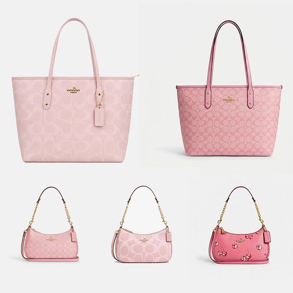 Pink Tote Bag Designer Bag Large Capacity Bag Women's Shopping Bag Canvas With Metal Hardware Classic Fall Winter Fashion BagClassic Fall/Winter Fashion Bag - Bags, Luggage & Accessories - guangzhoubuy