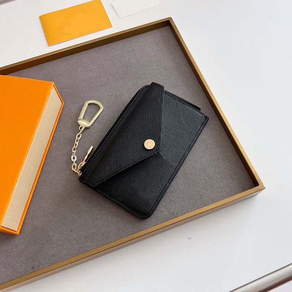 Designer wallet key chain pouch women Card Holder keychain Fashion purses embossed leather purse credit card mini wallets lady short money clutch bag with box PRPU - Bags, Luggage & Accessories - guangzhoubuy