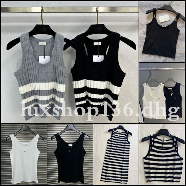 Fashion Designer Top Women Knitted Metal Letters Tank top Summer Fashion Clothing - Apparel - guangzhoubuy