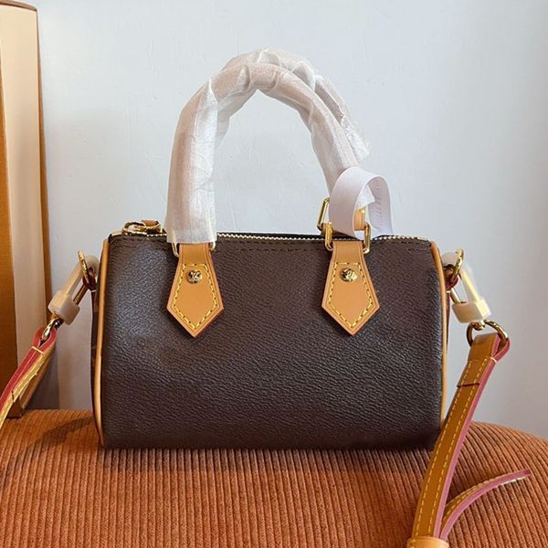 Shoulder Bags Top Designer Mini Nano 16cm Shoulder Bag Women Leather Denim Crossbody Luxury Brand Embossed Tote Purse Brown Flower Handbag billfold98 - Bags, Luggage & Accessories - guangzhoubuy