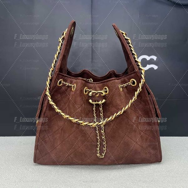 Evening Bags Shoulder Bags Designer shoulder diamond check long chain fashion bucket crossbody bag Big homeless person 25 suede leather grey casual luxury brand - Bags, Luggage & Accessories - guangzhoubuy